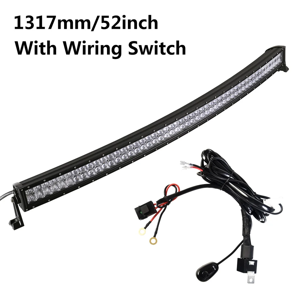 500W With Wire Kit 22-52 дюйма светодиодный светильник бар 5D светодиодный бар изогнутый СВЕТОДИОДНЫЙ рабочий светильник для Автомобиля Бар Offroad Грузовик 4x4 4WD ATV внедорожник автомобиля 12V - Цвет: 500W With Wire Kit