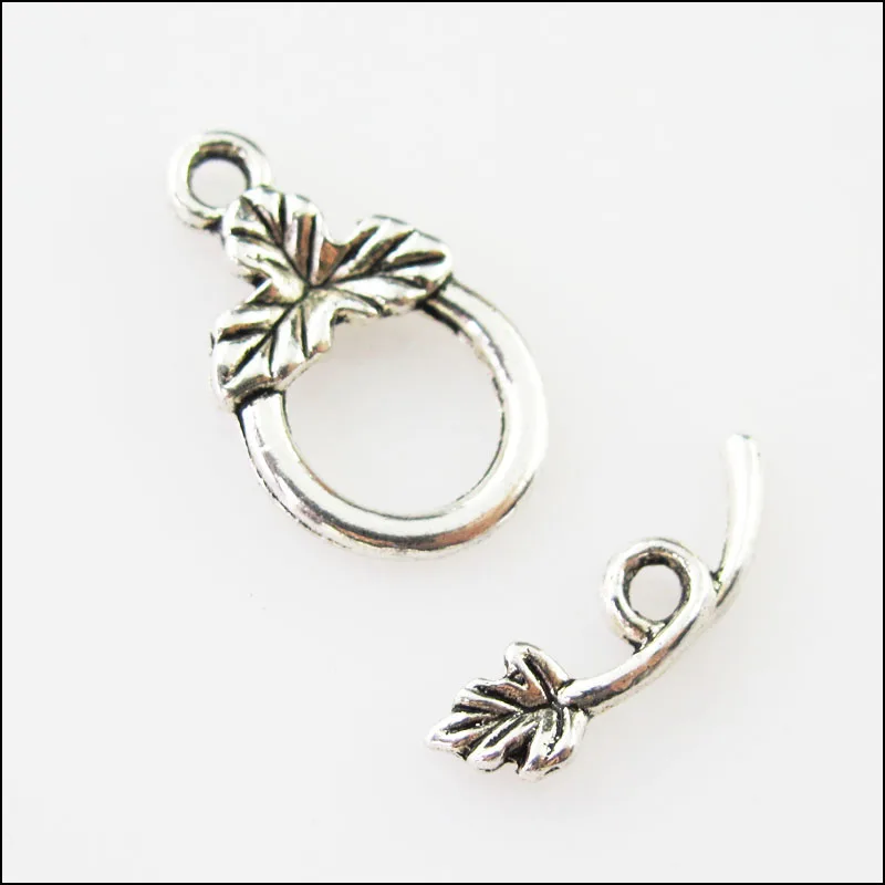 Модный 30 комплектов тибетский серебряный лист Гладкий Круглый круглый браслет