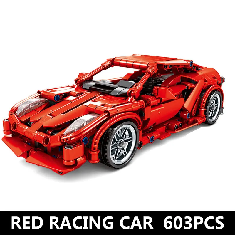 603pcs Yeshin Technic 701501 Супер гоночный автомобиль FRR-458 модель строительные блоки кирпичи 603 шт игрушечный набор «сделай сам» Мальчики Дети Рождество gif - Цвет: 603pcs