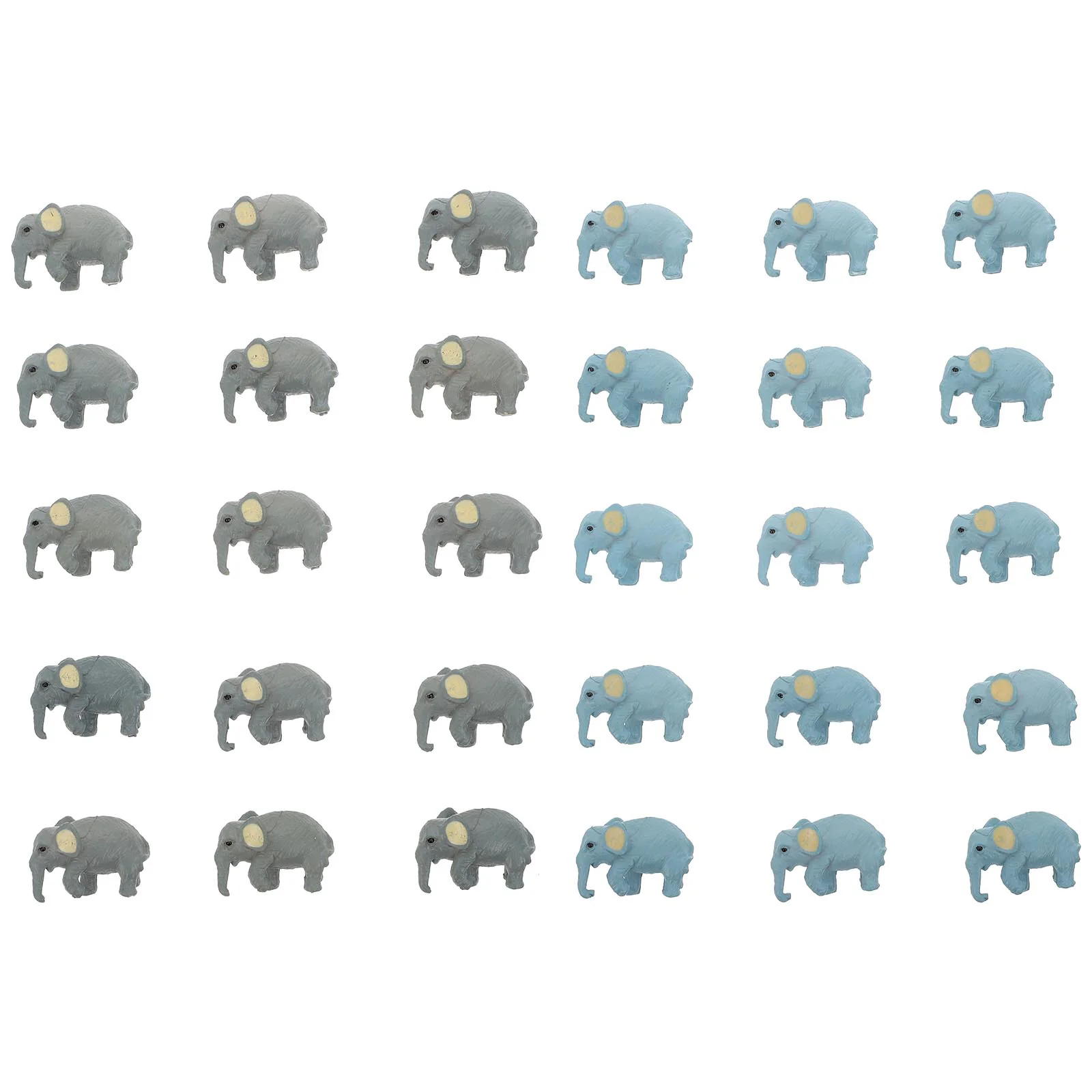 

30Pcs Miniature Simulation Elephant Models Adorable Elephant Doll Adornment