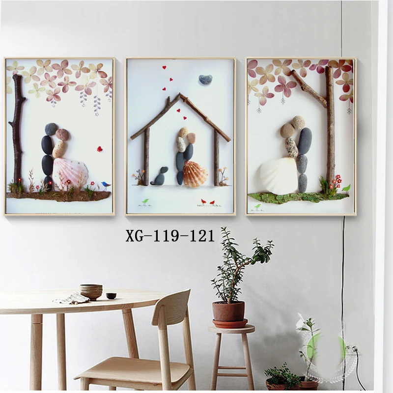 Скандинавский абстрактный подарок на дереве Раскрашивание холсте печать