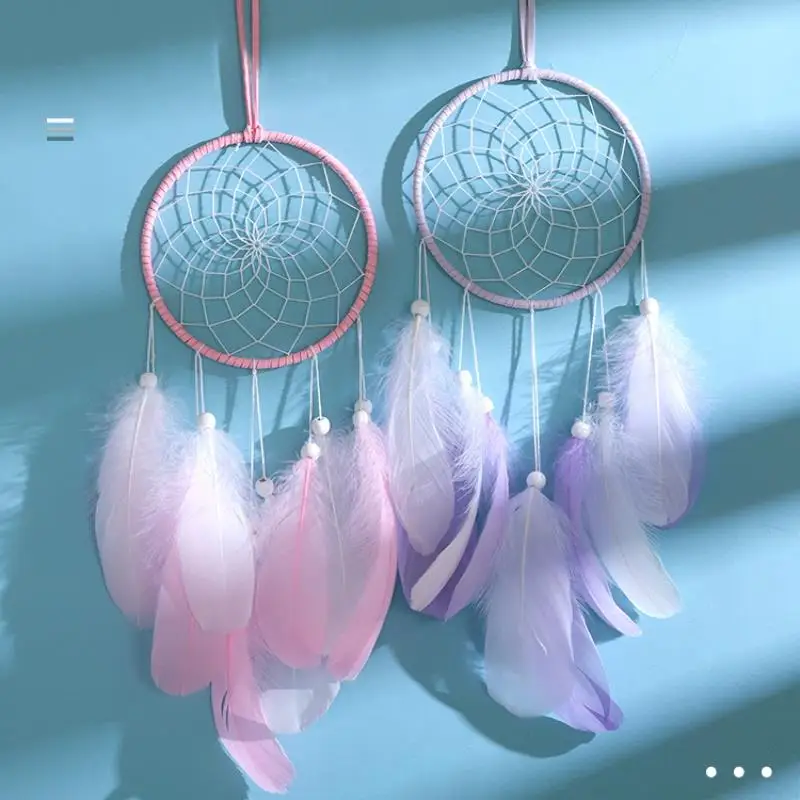 

Dream Catcher Handmade Feathers Ornament Wall Car Hanging Decor