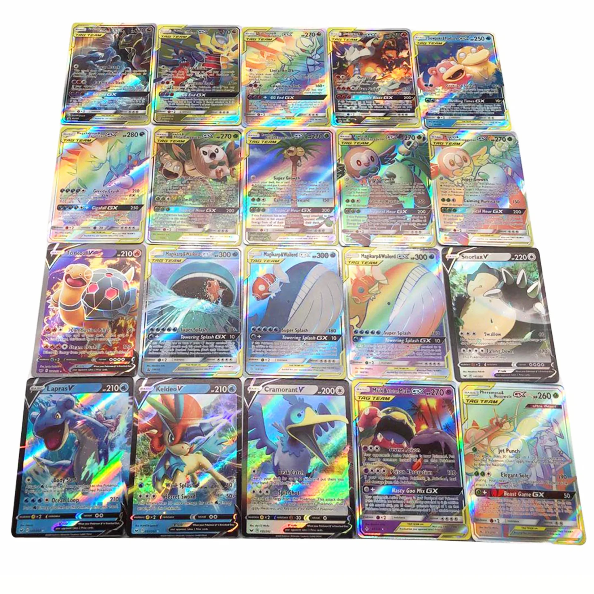 

64Pcs Pokemon Sword & Shield Vmax Shining Cards Tag Team English Trading Cards Game Toy Gift
