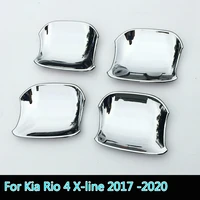 for kia rio 4 x line 2017 2018 2019 2020 chrome carbon fiber door handle cover cup bowl trim sticker overlay styling accessories