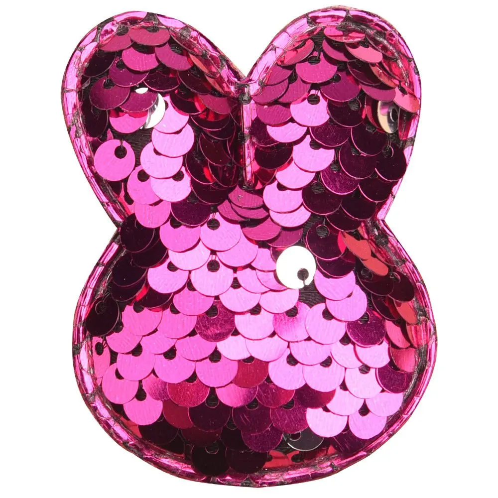 Hot Pink 36 шт., 2,4 дюймов, аксессуары для волос с блестками и кроликом, аксессуары для волос для девочек, блестящие банты, Пасхальная повязка на голову, аксессуар без зажимов для повязки на голову - Цвет: Hot Pink