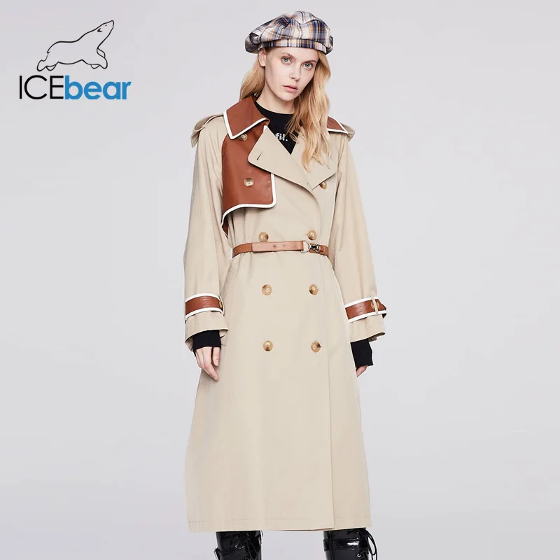 

ICEbear 2021 autumn new products ladies trench coat British windbreaker women casual elegant jacket 92229