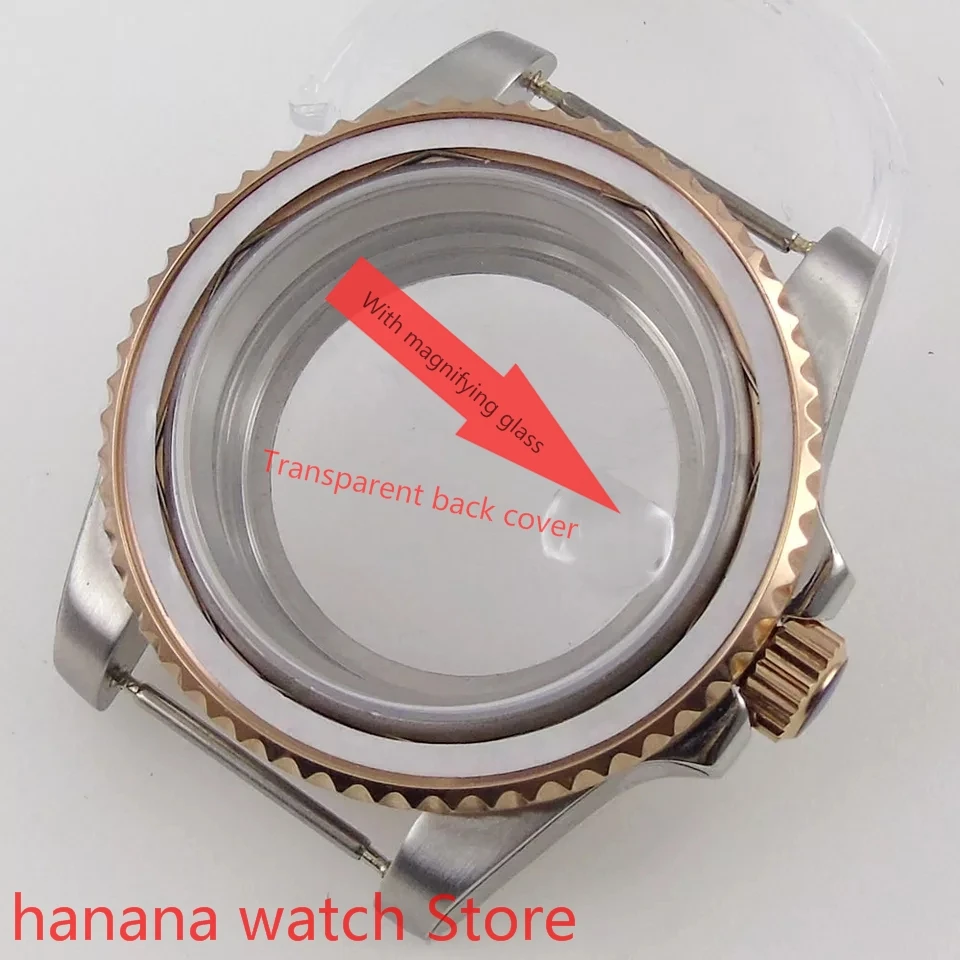 40 мм корпуса для часов из нержавеющей стали сапфировое стекло подходящее