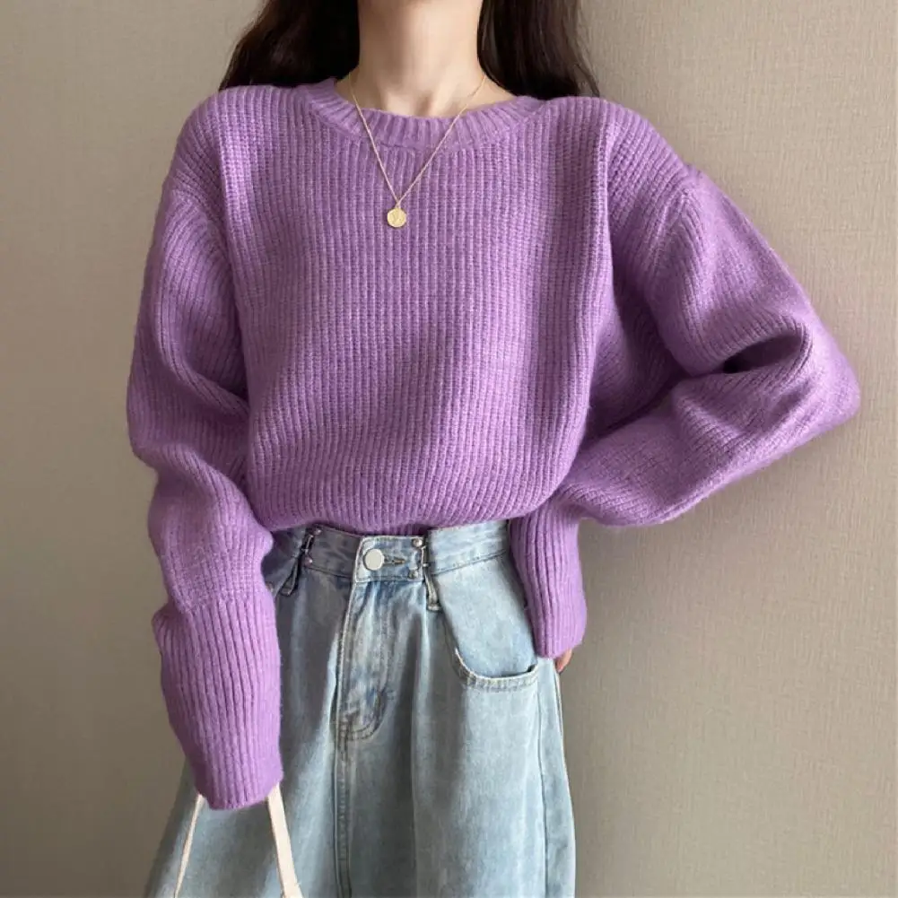 

New 2021 Spring Women's Sweater Pullovers Warm Minimalist Korean Short Elegant Solid Sweet Lady Jumpers