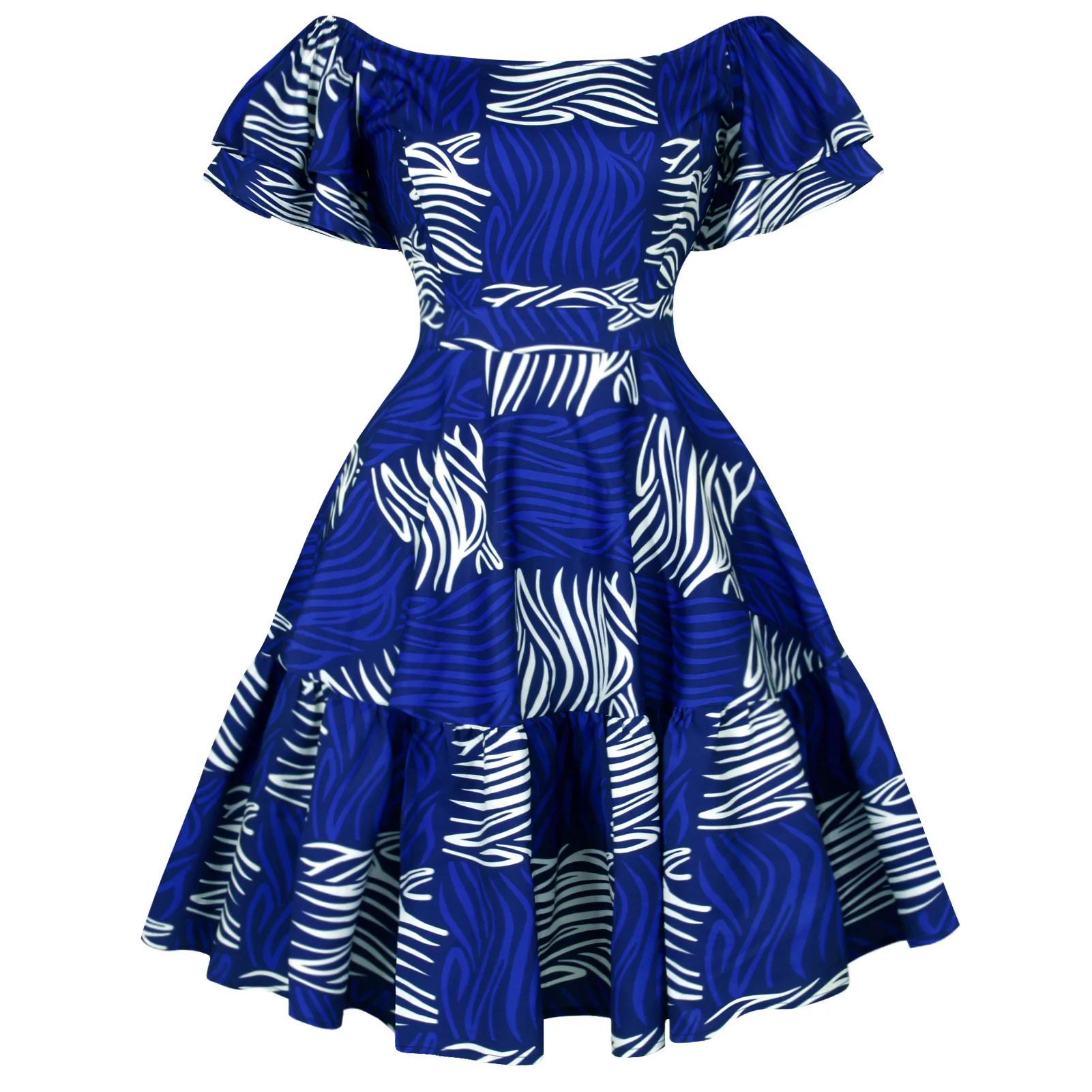 

African Dresses For Women 2021 Polyester Fashion Spring Summer Dashiki Africa Style Print Rich Bazin Dashiki Midi Dress