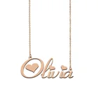 Ожерелье с именем Оливии из нержавеющей стали под золото для женщин, чокер, подвеска с буквами алфавита для девочек и мам, ювелирные изделия, подарок