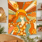 Настенный гобелен в эстетике Sun Girls, розовый домашний Настенный декор, психоделический гобелен, декор для гостиной, спальни, богемный принт INS