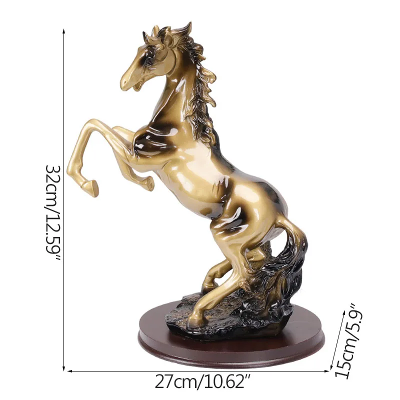 

European Archaized Soaraway Horse Statue Creative Resin Animal Sculpture Room Decor Ornament Home Decoration Accessories