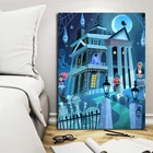 Картина на холсте с изображением дома с привидениями из здания с привидениями, декор для спальни, современный настенный плакат, картина для салона, художественное оформление