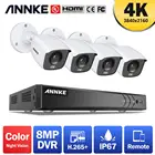 ANNKE 4K Ultra HD 8CH DVR система безопасности камера с 4 шт полный цвет ночное видение дома открытый Крытый CCTV комплект наблюдения