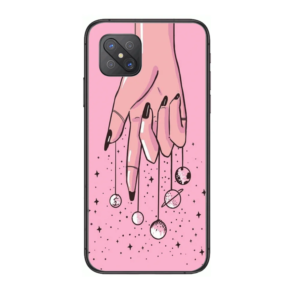 

Exquisite Girl Fashion Phone Case cover For OPPO A91 9 83 79 92s 5 F9 A7X Reno2 Realme6pro 5 black tpu cell cover