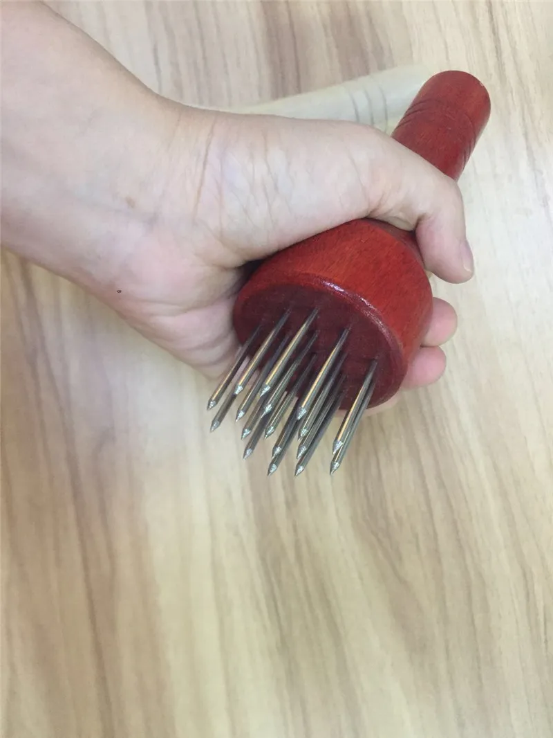 Иглы для мяса из нержавеющей стали с деревянной ручкой игла отбивания говядины