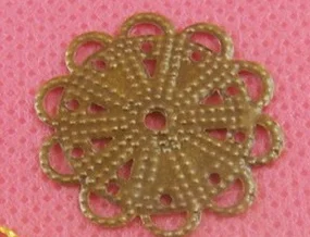 bronze 40pcs 40 шт 22 мм филигранные цветочные обертки металлические амулеты для украшение для скрапбукинга DIY ювелирные изделия металлические ремесленные обертывания - Цвет: bronze 40pcs