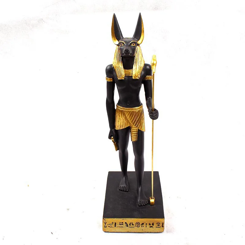 

Статуя Анубиса из древнего Египта, ремесла из смолы, ретро-фигурка собаки, скульптура бога, украшение для дома и рабочего стола, сувенир R2928