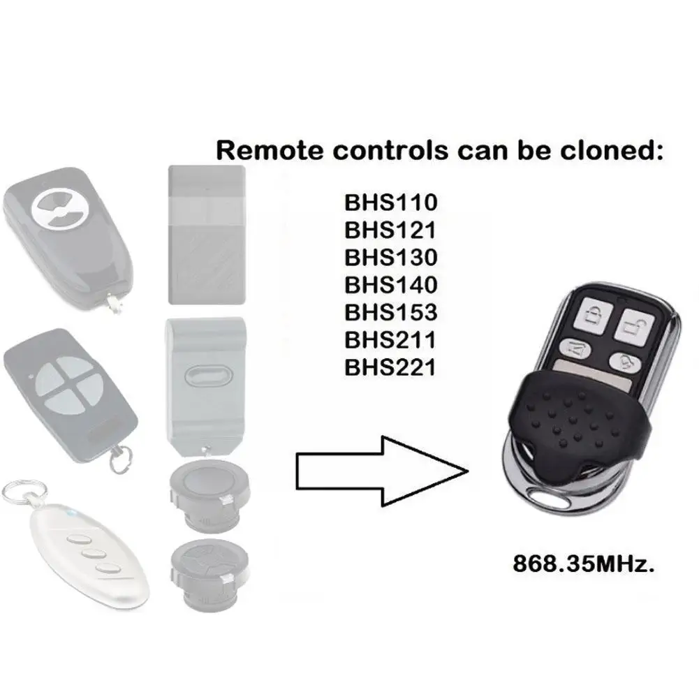 

868Mhz Copy Type Big Slide Metal Four-button Remote Road Key Control Clone Door Gate Self-Copy Garage E0Z1