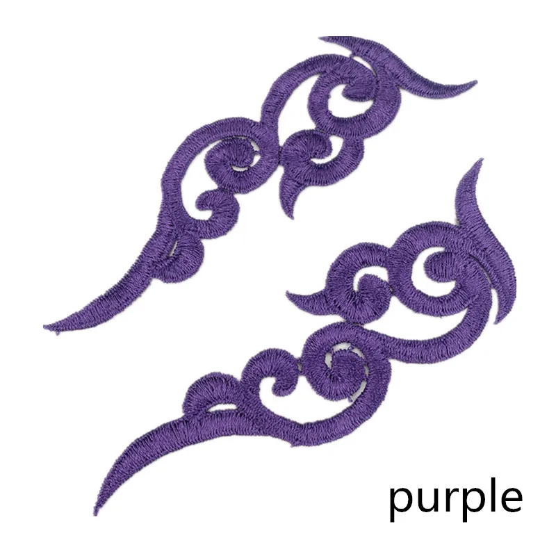 Purple Zsbszc 20 зеркальные пары LP-1882 полиэстер Ткань Цветы нашивки красочные облака craf белый черный кружево Аппликация аксессуары DA003 - Цвет: Purple