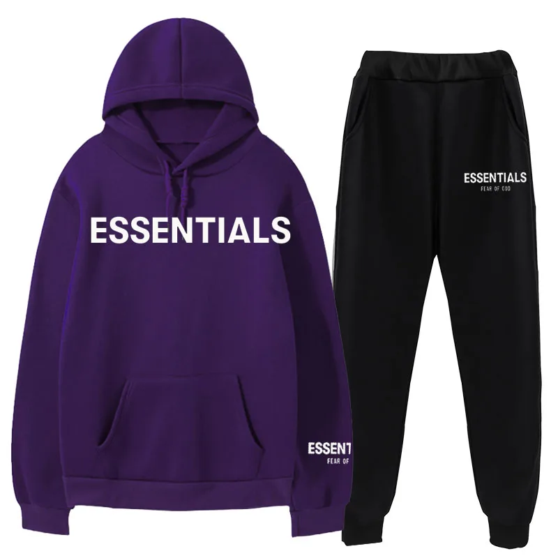 

Essentials Hoodie sweatpants Track Suit Mens Fashion Hoodie Mens Sweatshirt + Sweatpants Spring And Autumn Fleece Hooded Pullove