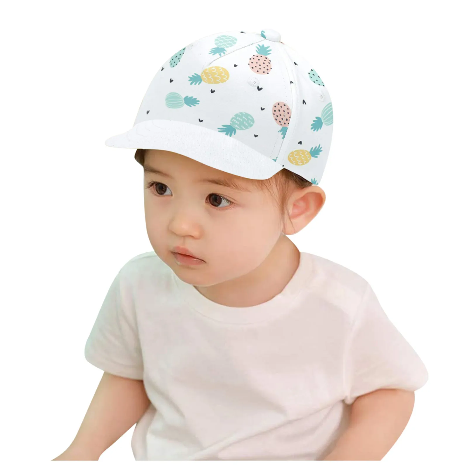 

Baby Adjustable Antiuv Protection Beach Baseball Cap Cartoon Dinosaur Sunhat Trucker Flat Eaves Beret Toddler Summer Hats