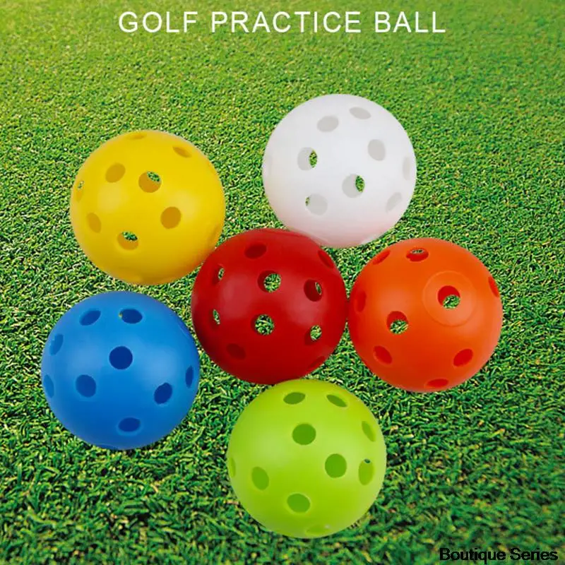 10Pcs Practical Golf Balls Indoor Outdoor Whiffle Airflow  Golf Practice Training Balls