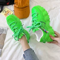 platform women sneakers white green casual shoes women thick sole tennis chunky shoes basket femme women shoes 2021