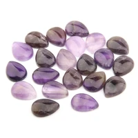 natural stone amethyst cabochon beads flat back water drop shape no hole loose beads for jewelry making diy ring accessories