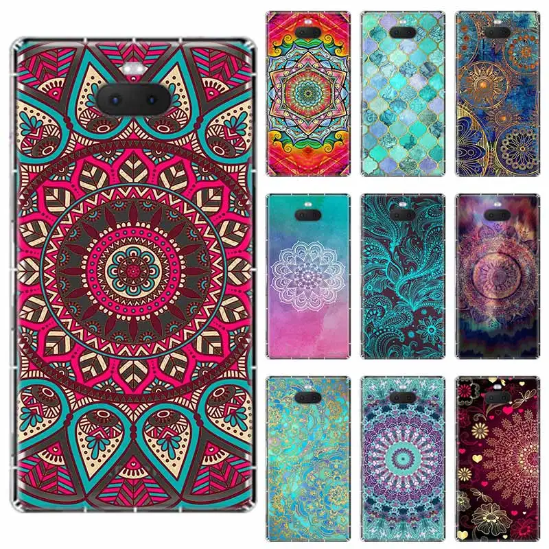 Чехол из мягкого ТПУ с сапфировым нефритом И мандалами для Sony Xperia X XA XA1 XA2 XA3 XZ XZ1 XZ2