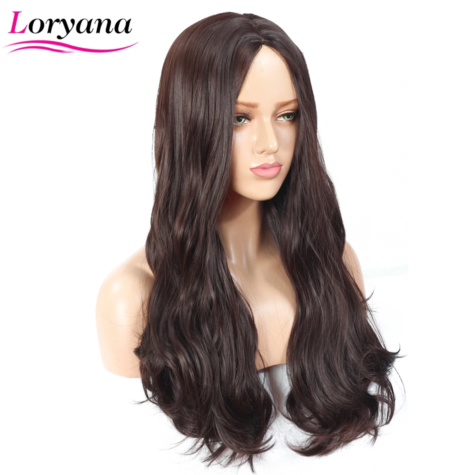 Loryana волосы длинные волнистые черные 4 # Цвета Доступные парики для женщин