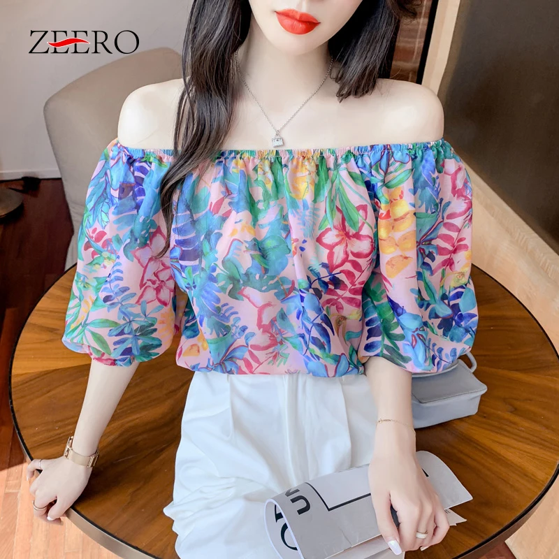 

Женская футболка с вырезом лодочкой, разноцветная футболка с цветочным принтом, маленькая рубашка во французском стиле, лето 2023