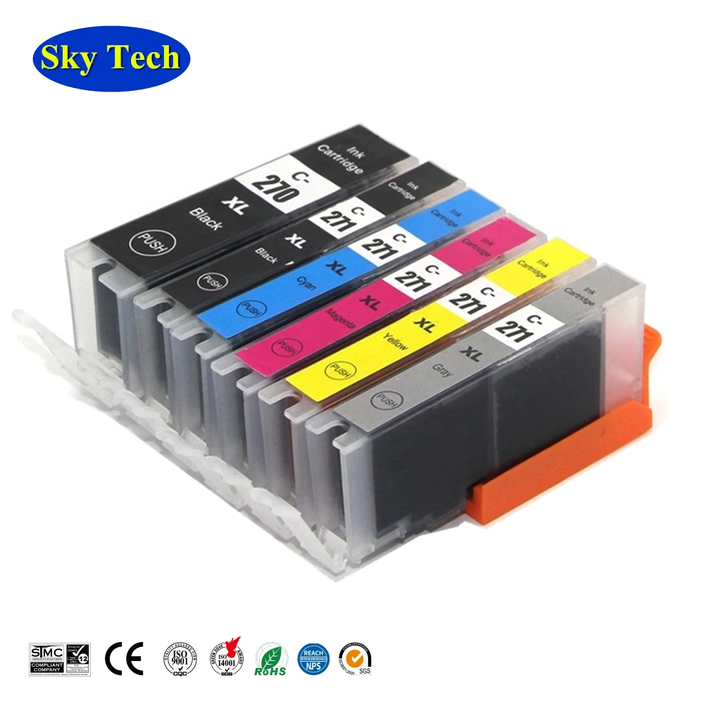 Совместимые чернильные картриджи 6PK для PGI270 CLI271 PGI 270 canon MG5720 MG5721 MG5722 MG6820 MG6821 MG6822