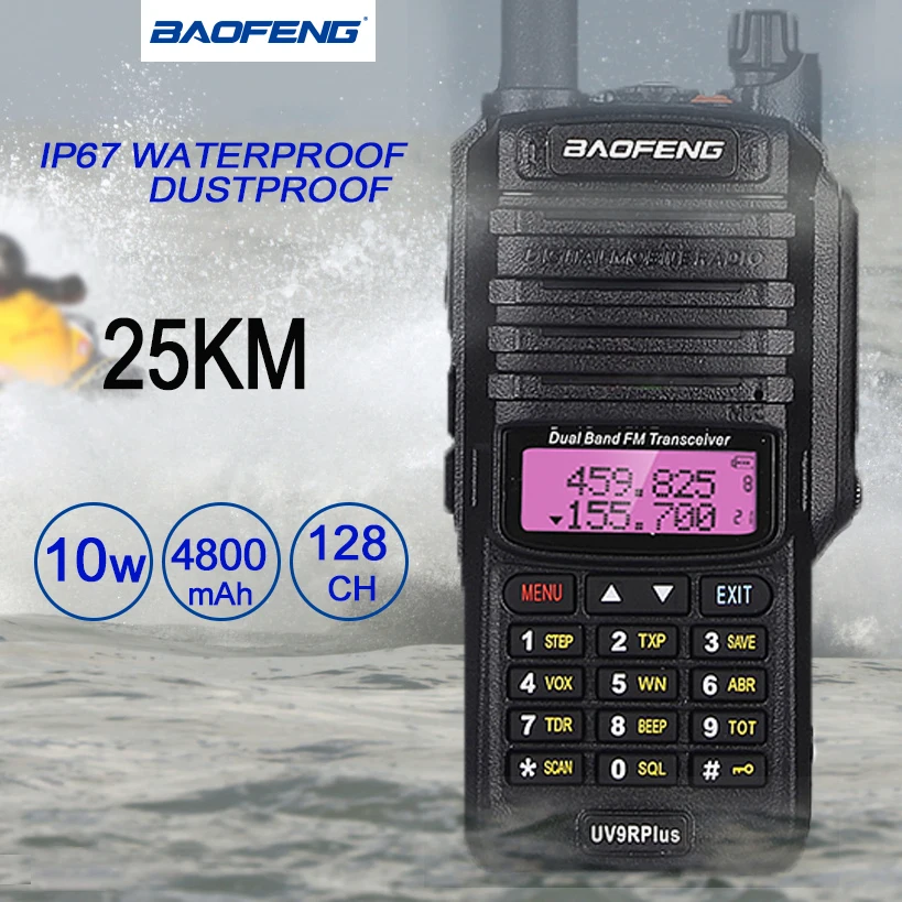 Baofeng UV 9R плюс иди и болтай Walkie Talkie “иди IP67 пыле Водонепроницаемый UHF VHF Ham CB радио HF
