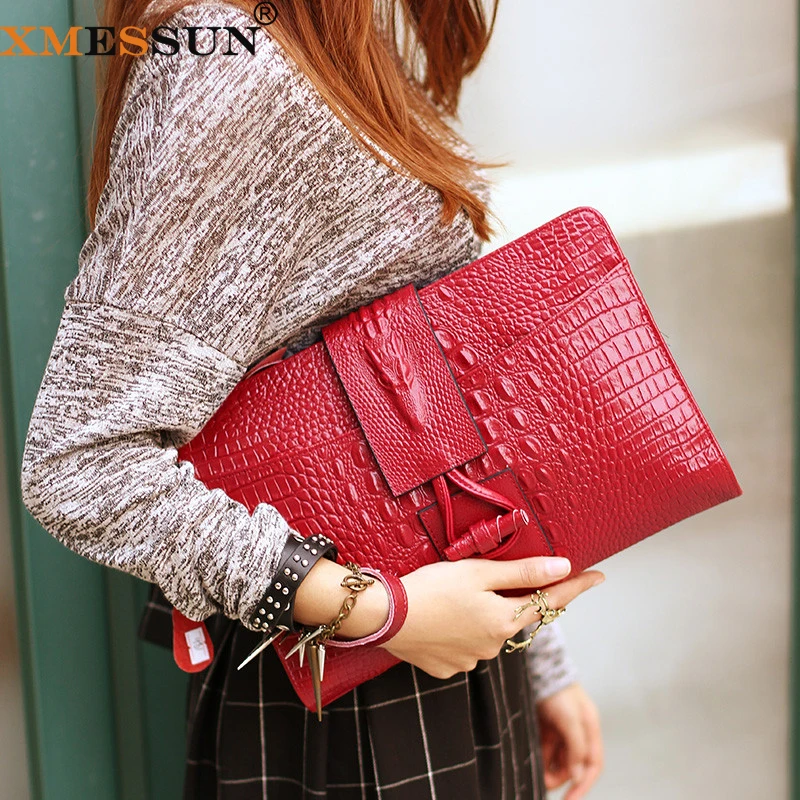 Клатч XMESSUN из натуральной кожи складной кошелек конверт женская вечерняя сумочка