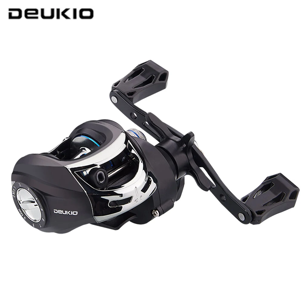 

DEUKIO New Metal Spool Baitcasting Reel 8kg Max Drag 7.2:1 High Speed Gear Ratio Saltwater Freshwater Fishing Wheel Fishing Reel