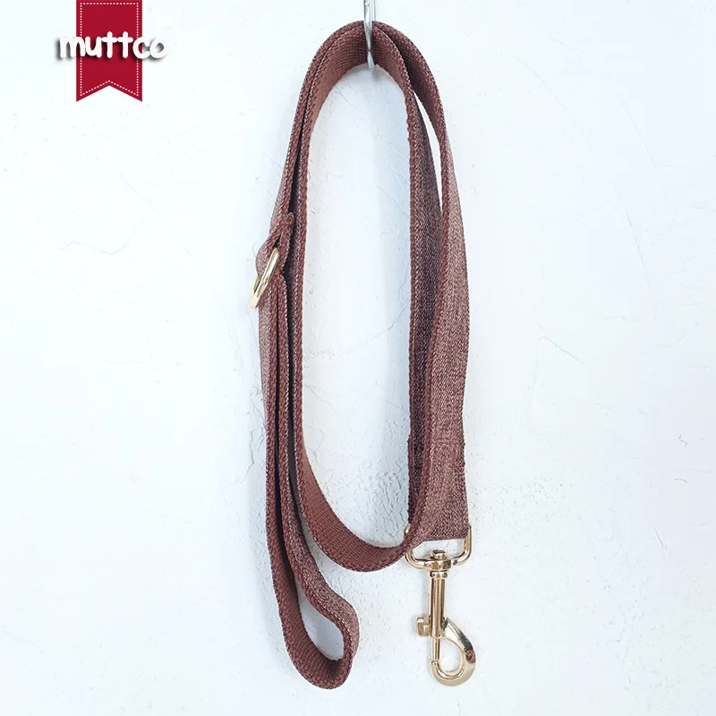 

MUTTCO retailing self-designed fashion high quality dog collar like gentleman THE BROWN SUIT dog leash 5 sizes UDC039J