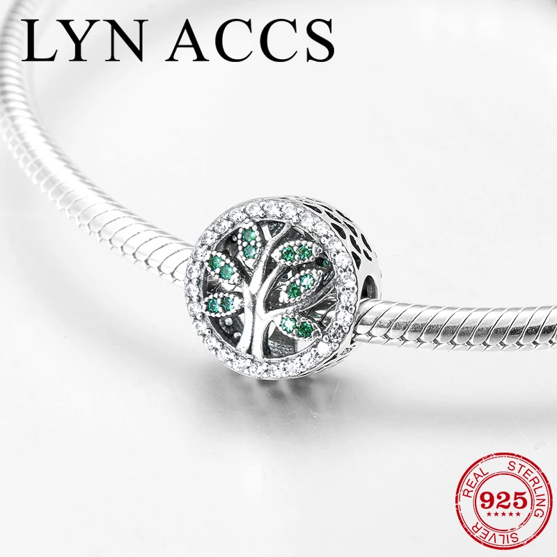 Женское серебряное зеленое дерево жизни круглые бусины изготовление ювелирных