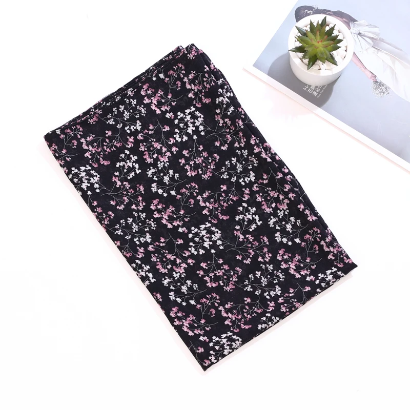 Шифоновый шарф с цветочным принтом Женский мусульманский хиджаб шали исламские