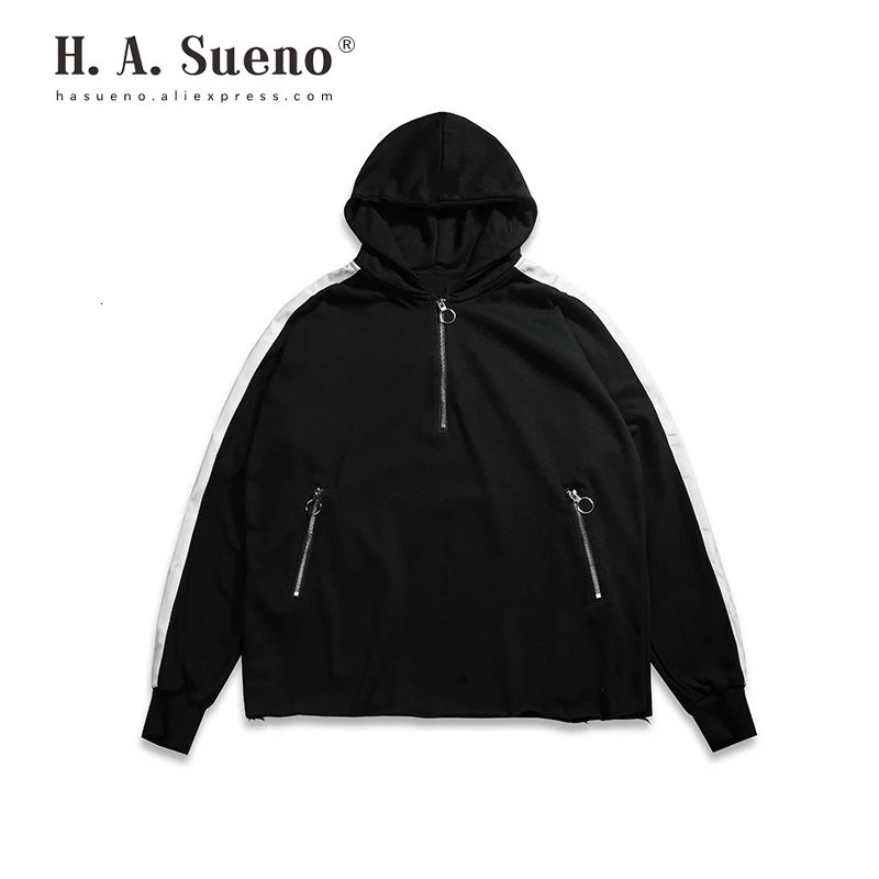 

Мужская толстовка с капюшоном, черного цвета, свободного покроя, осень 2020