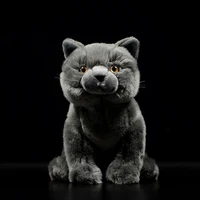 simulation cute british shorthair cat tabby felinae stuffed soft plush toy grey kitten real life animal for child new year gift