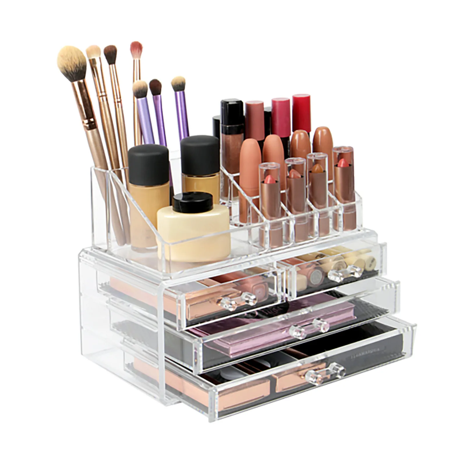 

Clear Acrylic Makeup Organizer Large-capacity Desktop Storage Box Multifunctional Multi-compartment Cosmetics Storage Boxes