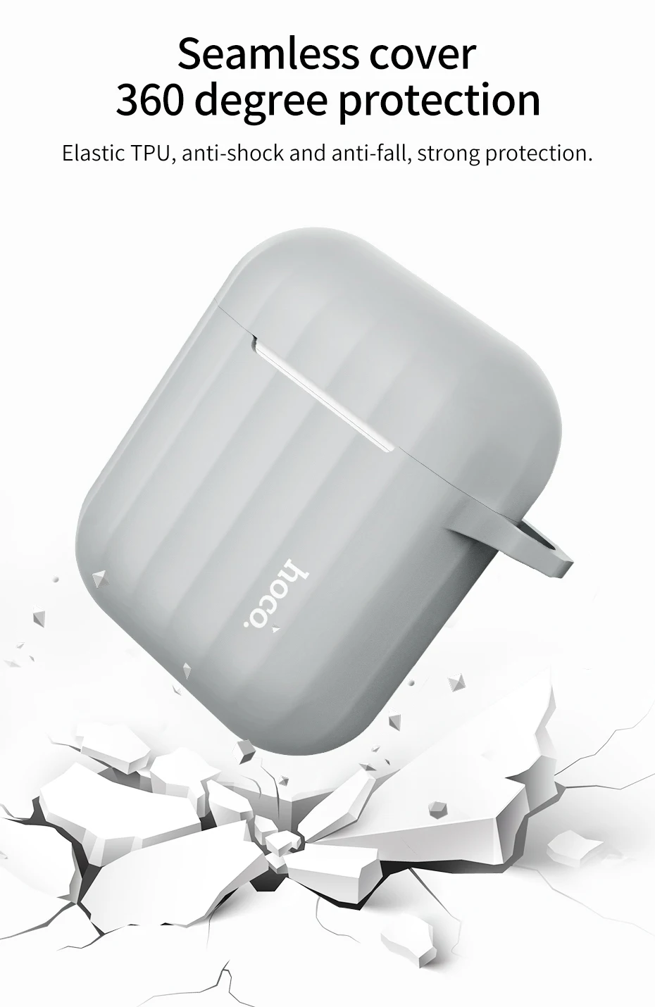 HOCO чехол для наушников для Apple Airpods, мягкий силиконовый чехол, цветной ультратонкий протектор для Air pods, чехол+ Подарок, не теряется