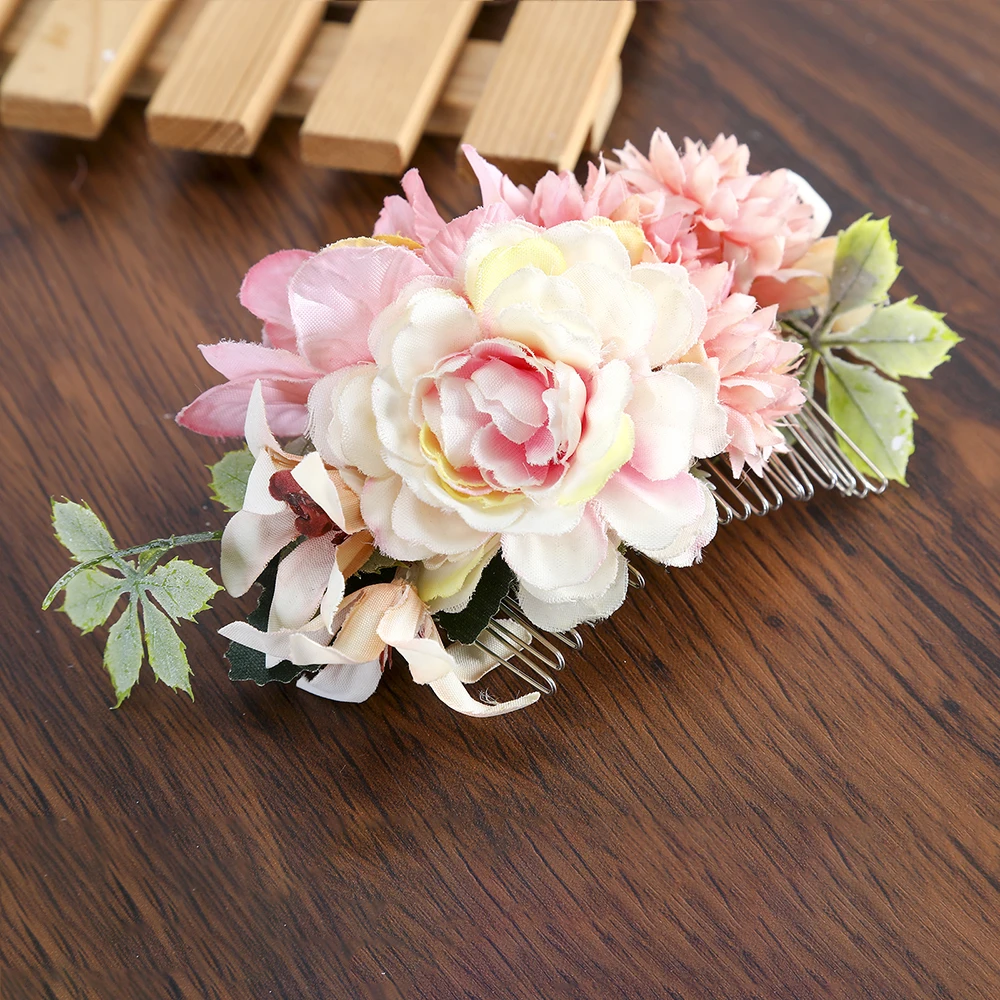 Женский гребень для волос Haimeikang свадебный головной убор с лесными цветами ручная