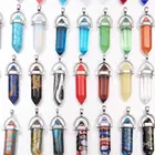 Кулон из натурального камня с шестигранным цилиндром и заостренными концами для женщин и мужчин, ювелирное ожерелье, кулон, лучший подарок, размер 13x40 мм