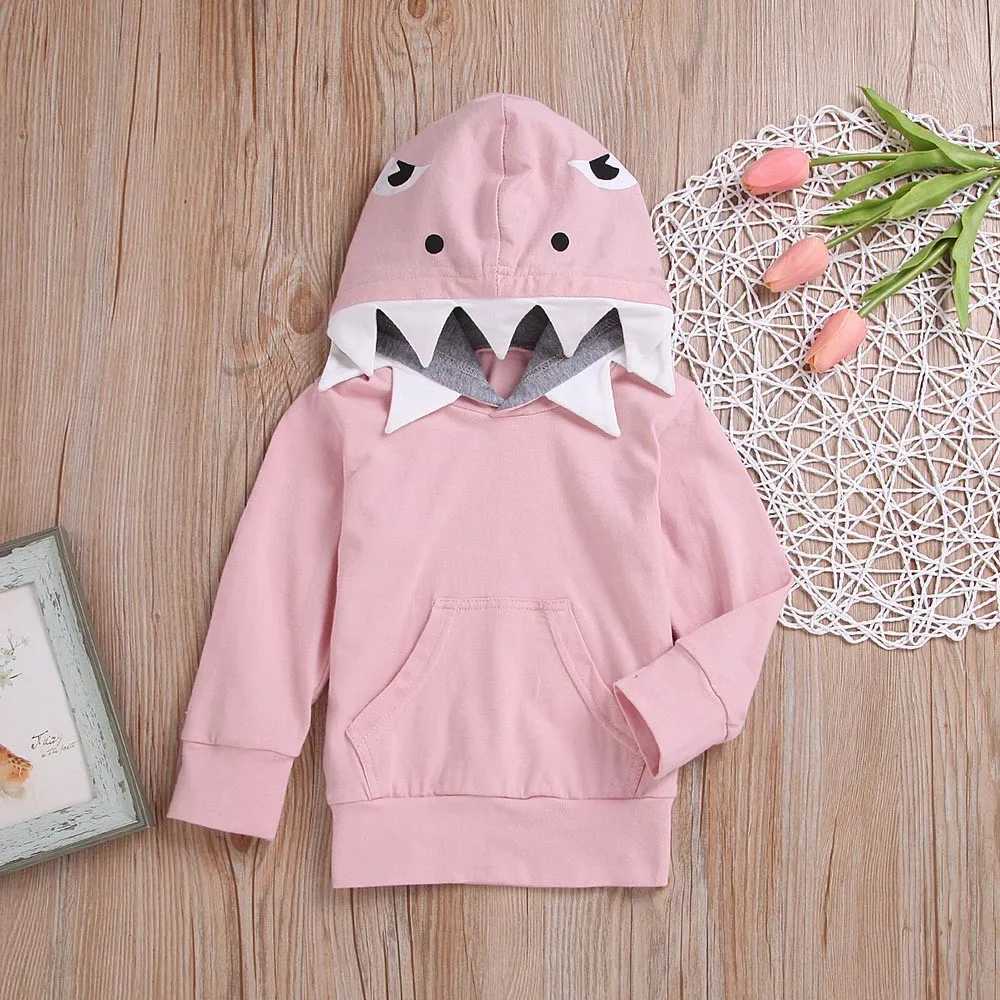 Модная одежда для маленьких мальчиков повседневные топы с капюшоном и рисунком