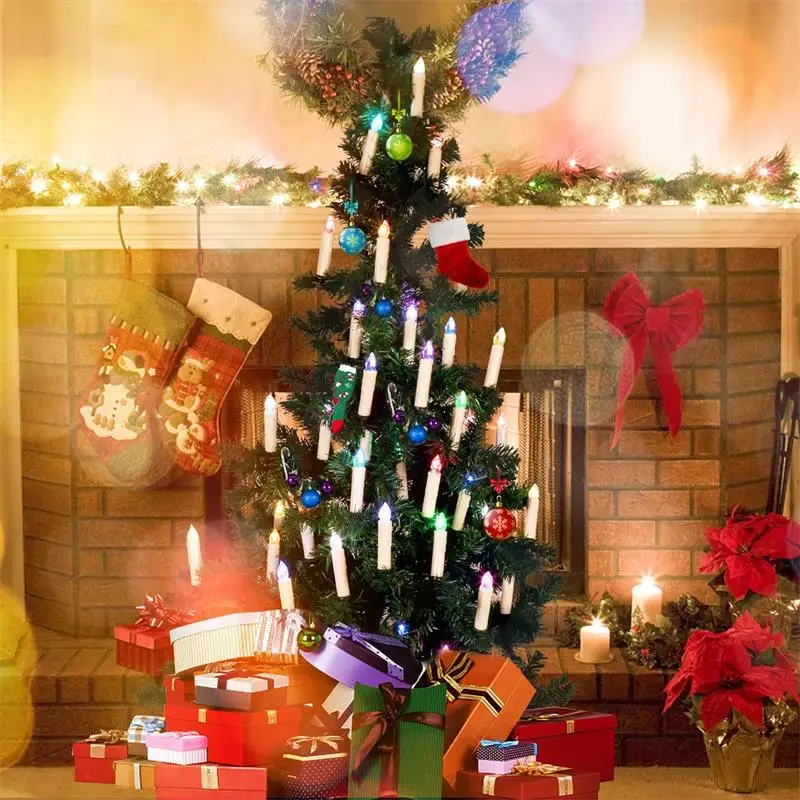 10 шт. светодиодные свечи на батарейках 12 цветов | Дом и сад