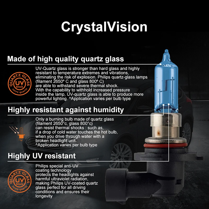 Philips HB3 галогенный 60/65 Вт 12 В Crystal Vision 4300K яркий белый светильник, автомобильная лампа 9005, головной светильник T10, оригинальные аксессуары для автомобиля, 2 шт