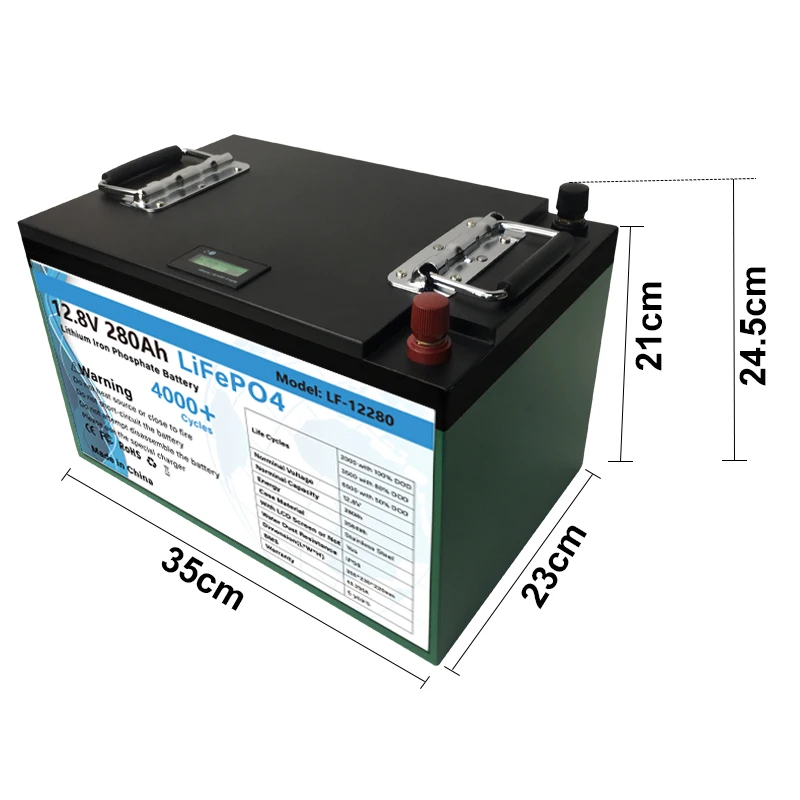 Аккумуляторная батарея LiFePo4 12 В 280ач литий железо фосфатные элементы встроенные