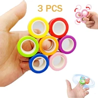 3 pcs fidget spinner funny magnetic bracelet ring unzip toy magic ring props tools anti stress figet hotwhells toys stress child
